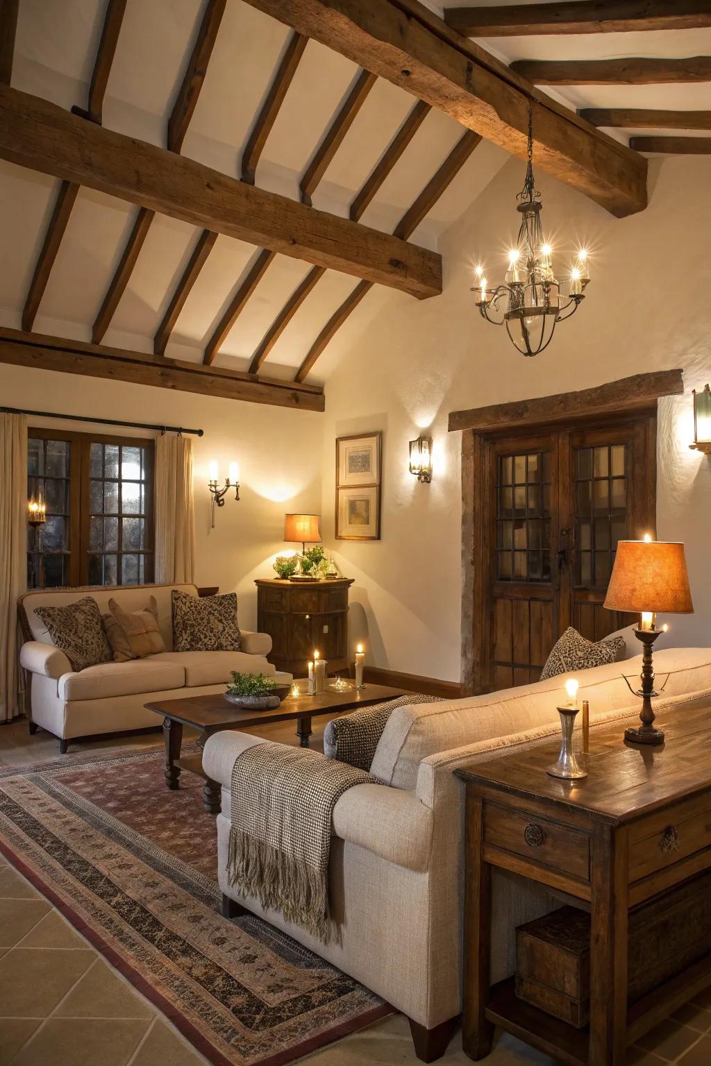 Classic appeal with candle-style fixtures for a warm glow.