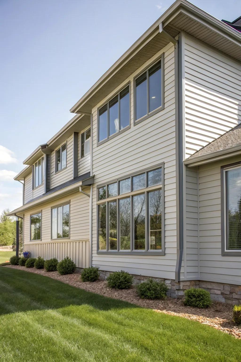 Metallic decor imparts a sophisticated touch to window edges.