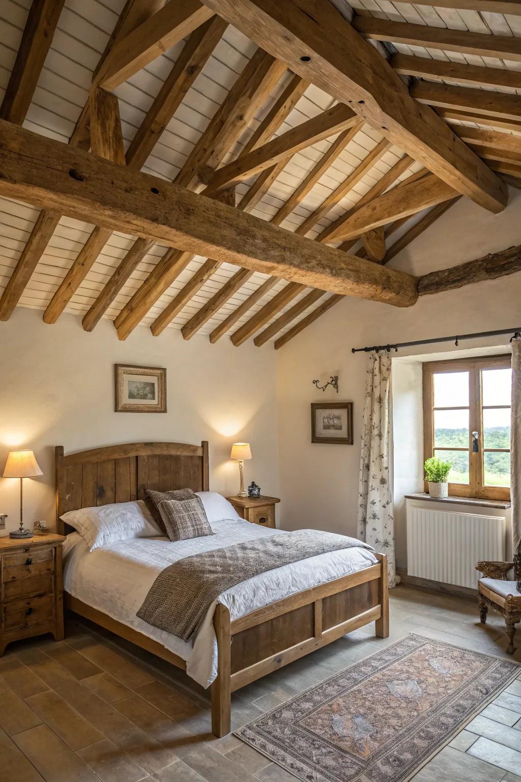 Visible joists add countryside authenticity.