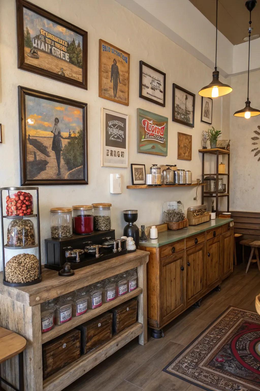 Varied art for visual charm.