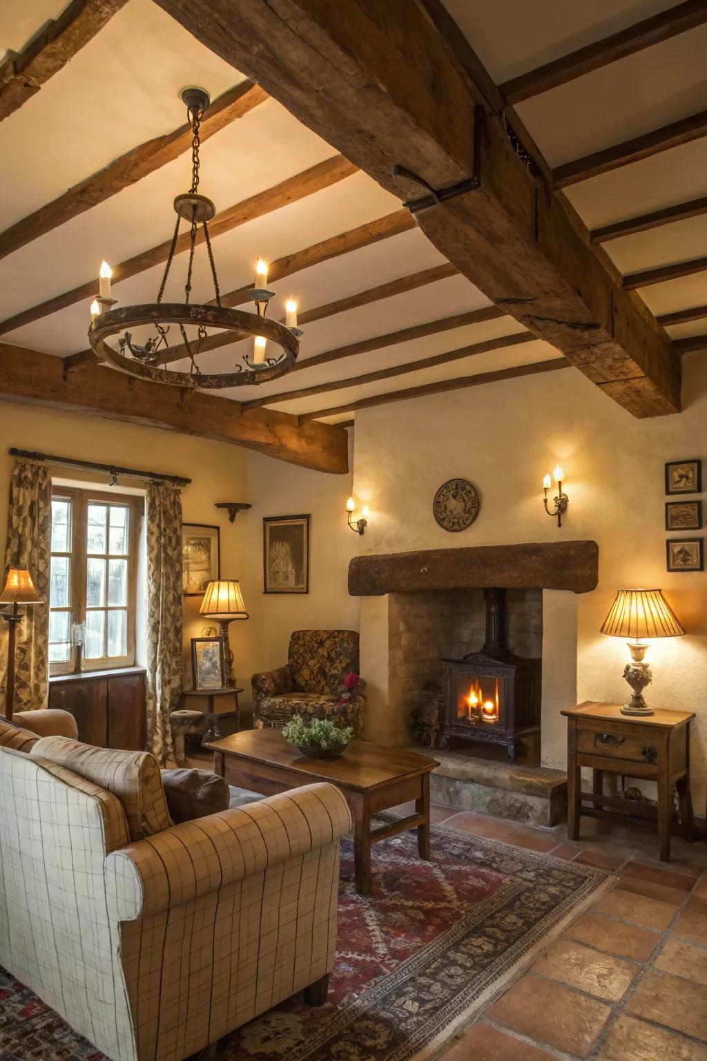 Illumination that adds rustic charm and warmth.