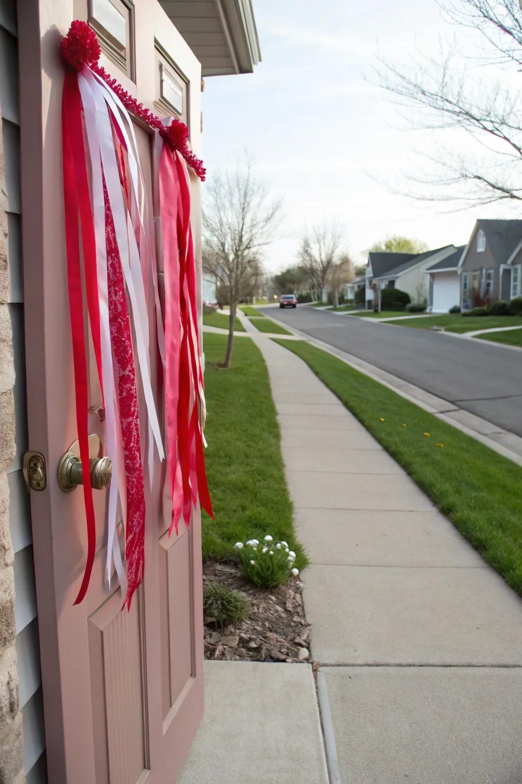 Incorporate motion through a cascade of colorful ribbons.