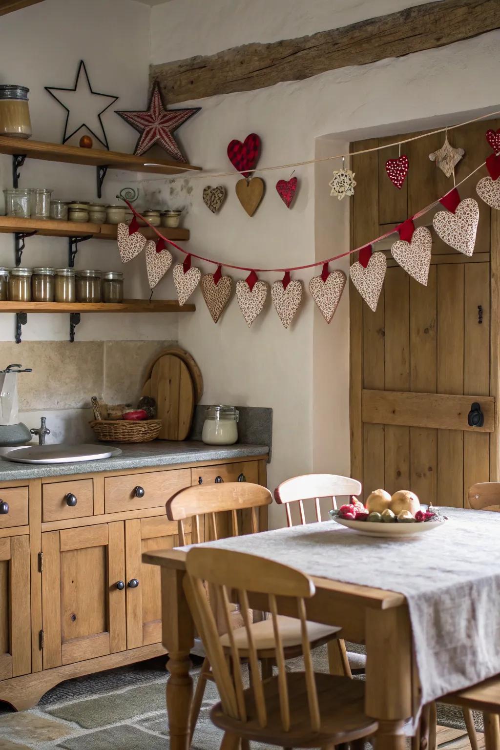 Any kitchen will have a genuine farmhouse feel thanks to rustic felt garlands.