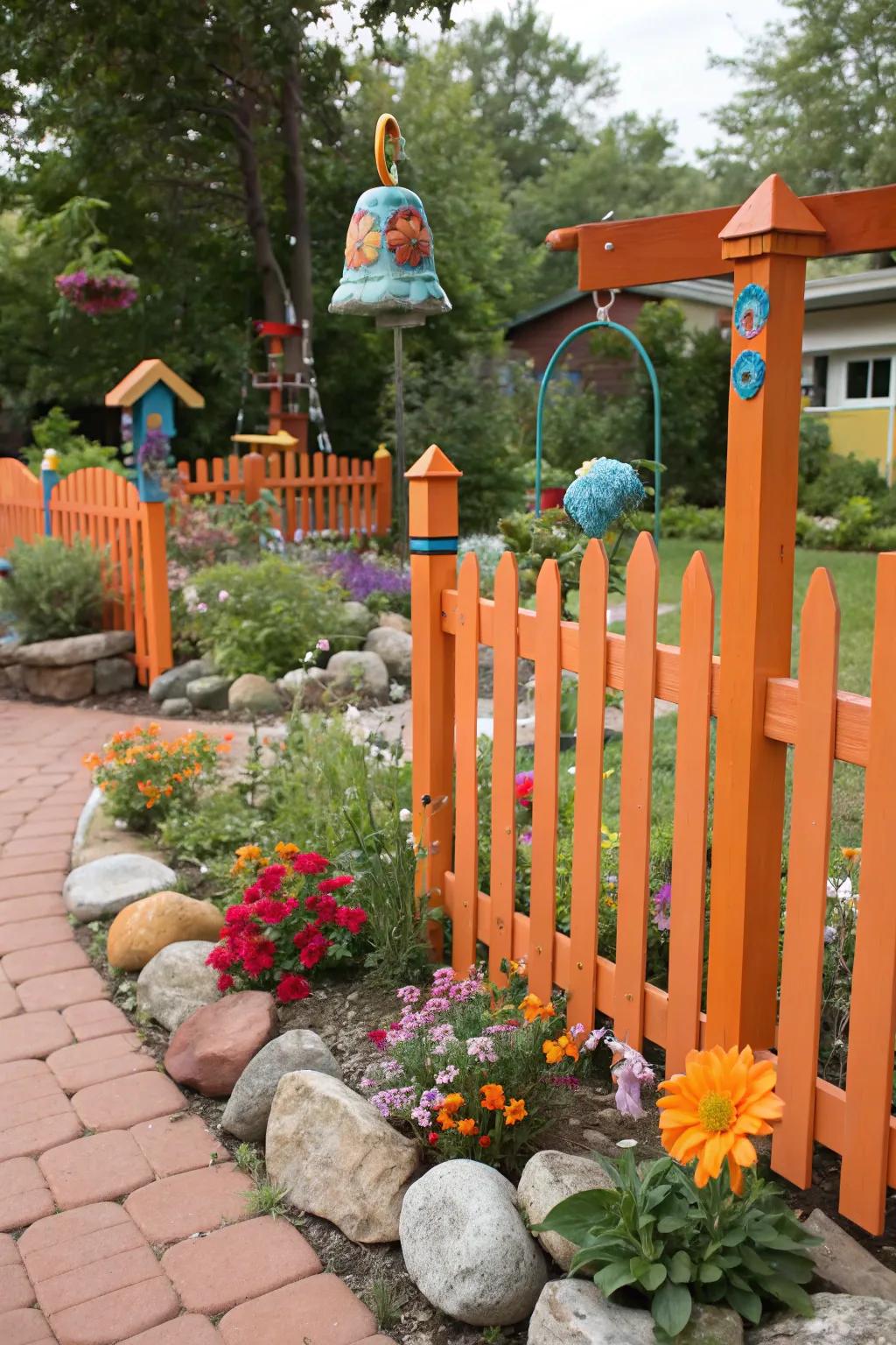 Tangerine boundaries add a fun and creative flair to gardens.