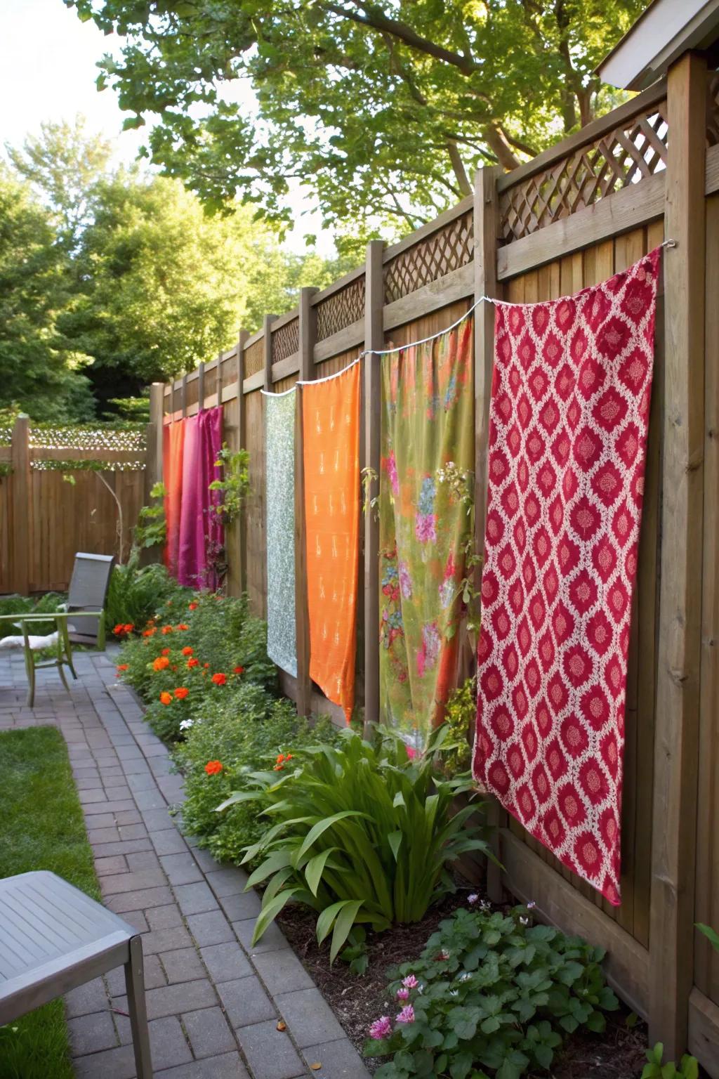 Cloth screens offer color and privacy in one stylish package.