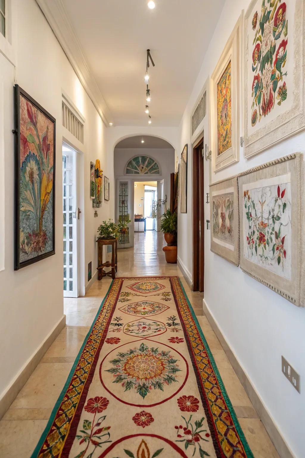 Hand-painted doormats turn floors into canvases for artistic expression.