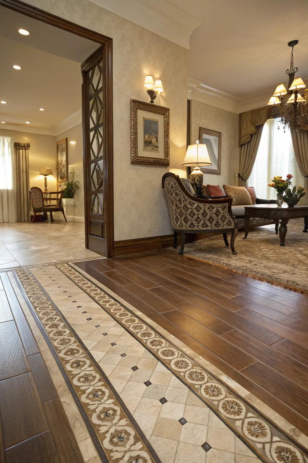 Highlighted edging augmenting and delineating the design.