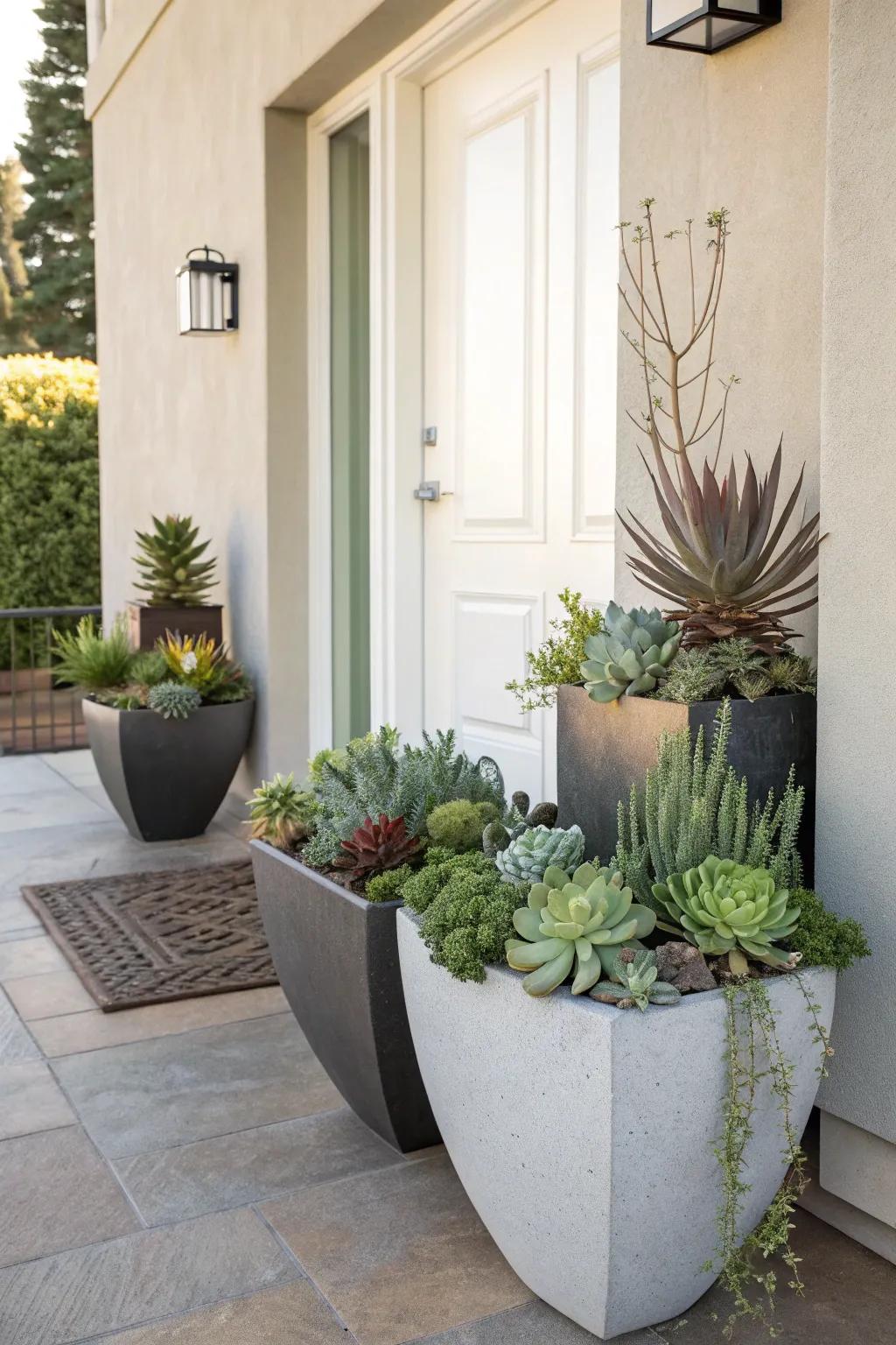 Go for low-maintenance beauty with succulents.