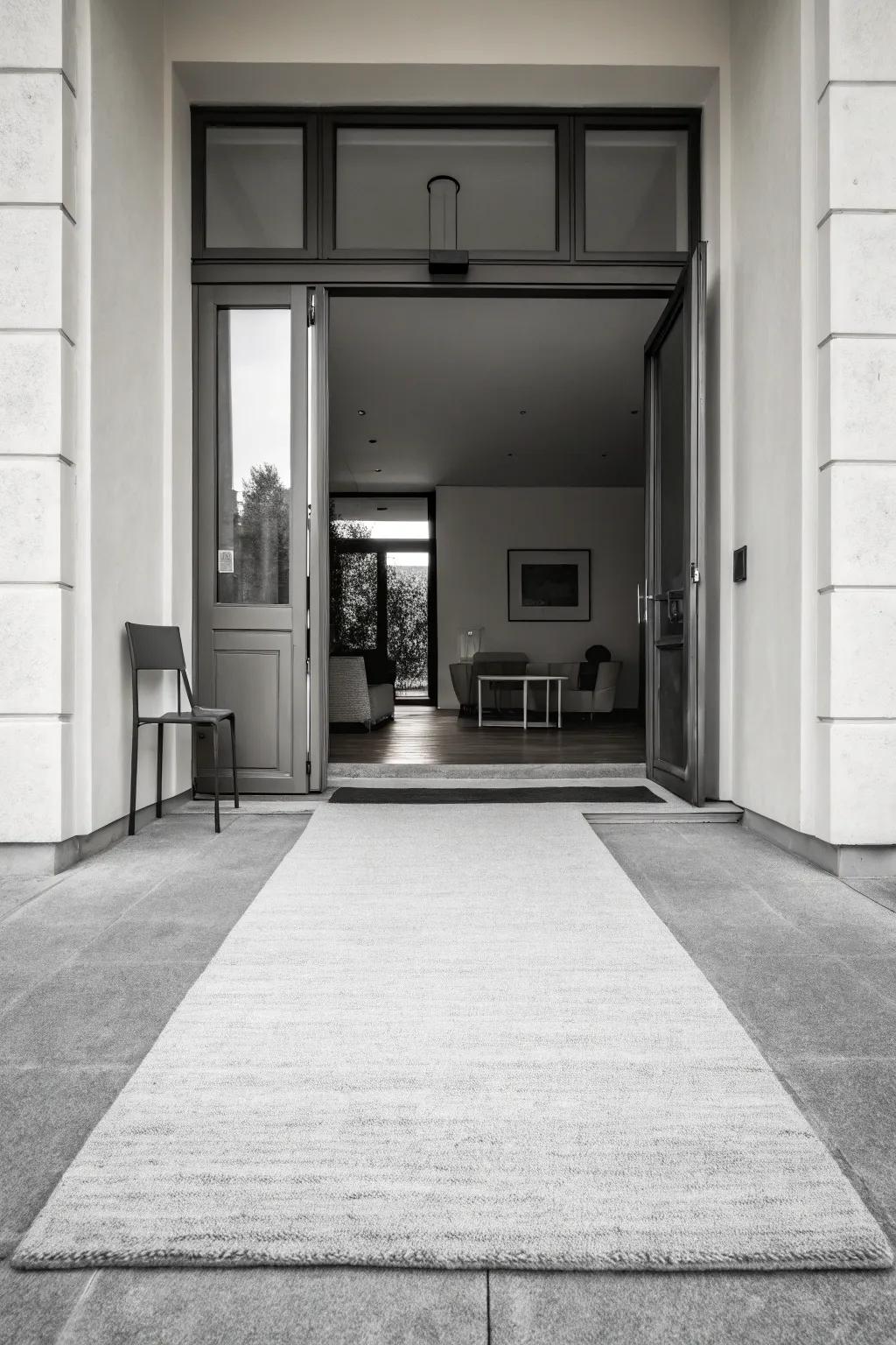 Monochrome rugs offer a sophisticated, timeless appeal.