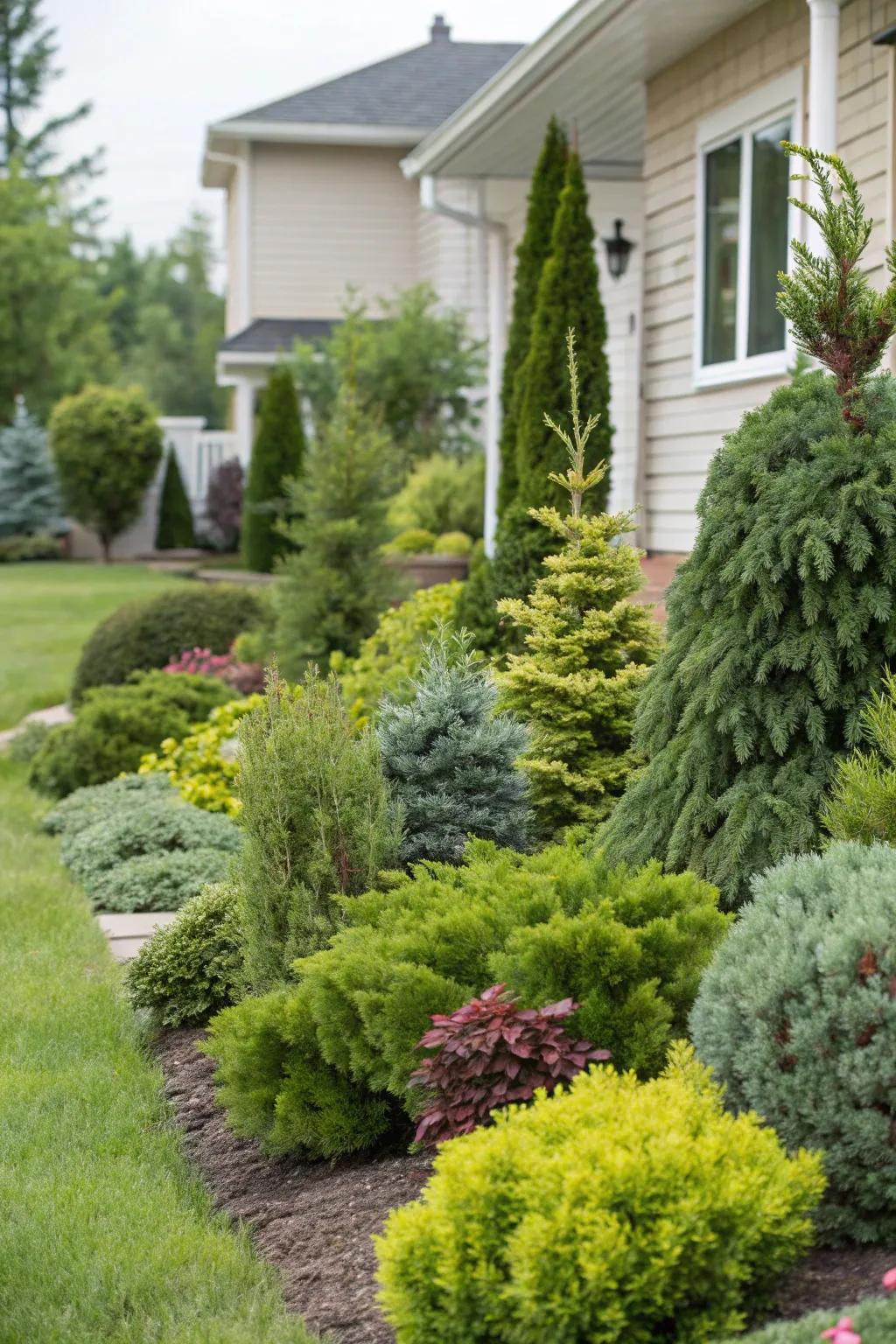 Plants that stay green offer beauty throughout the year.