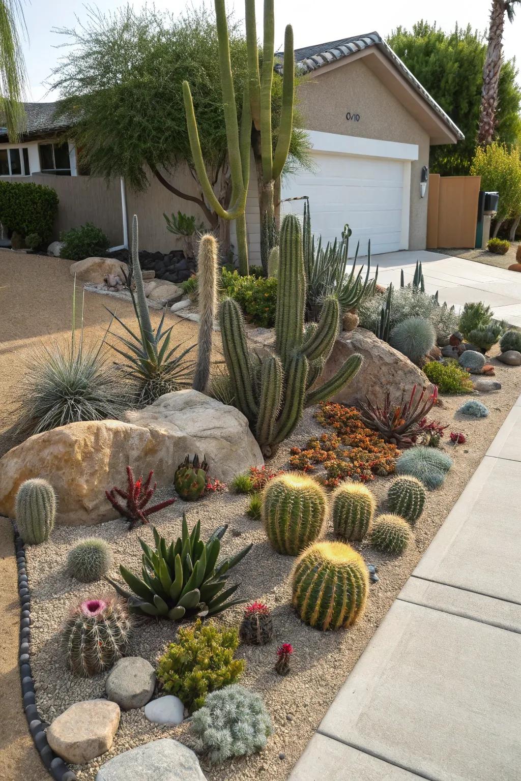 Cacti deliver a striking and low-maintenance selection.