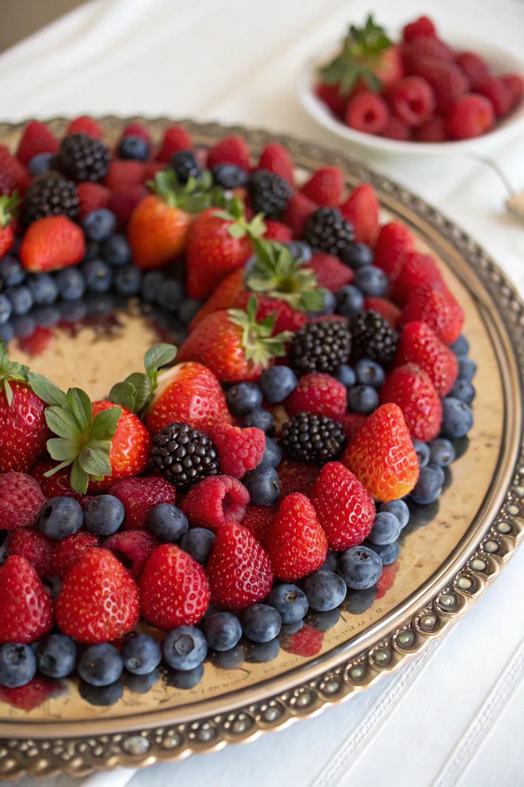A berry wreath brings a festive touch to any occasion.