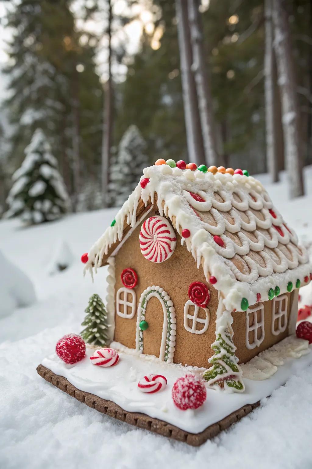 A gingerbread dwelling with a whimsical bend