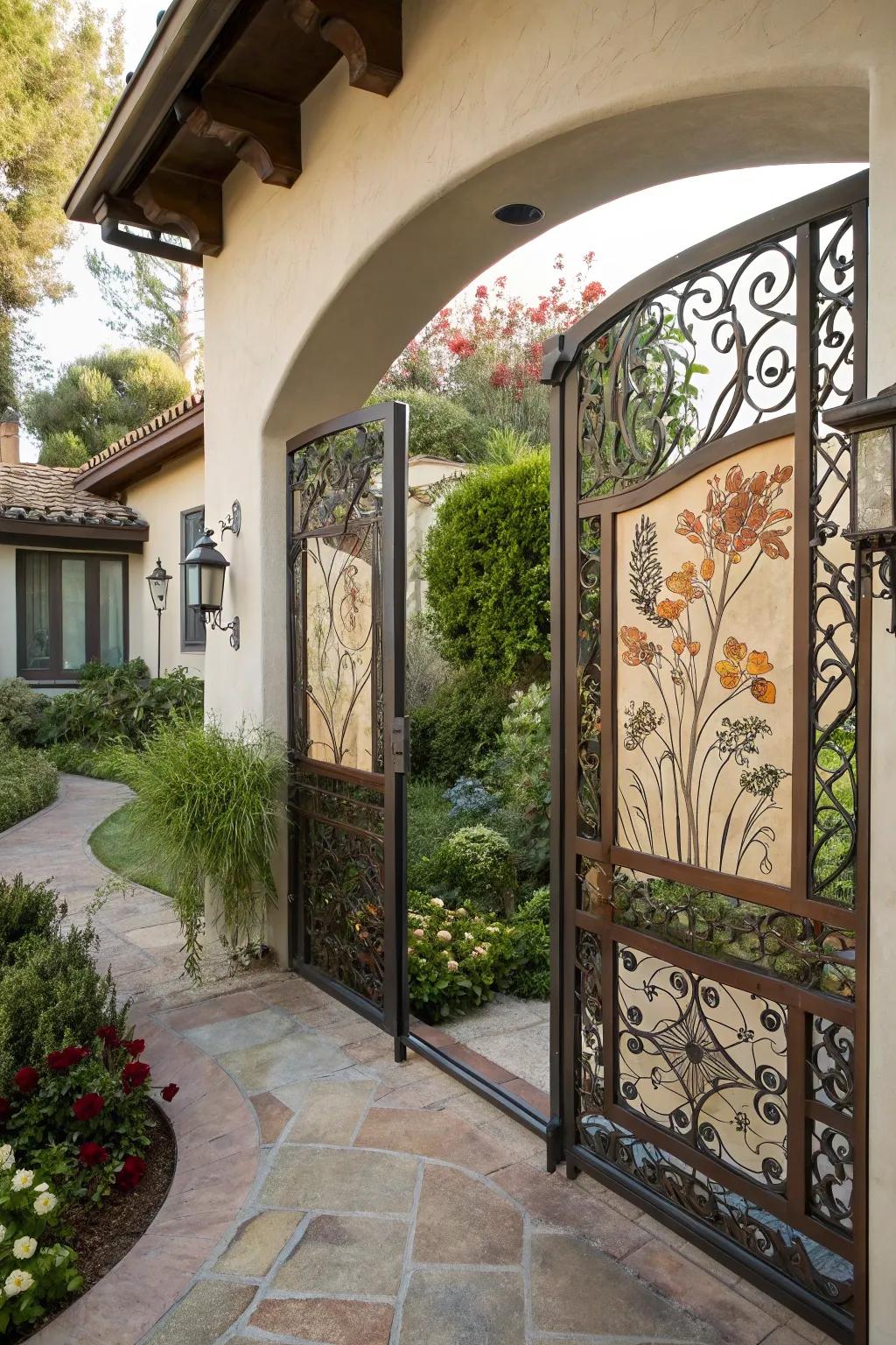 A gate showcasing creative touches.