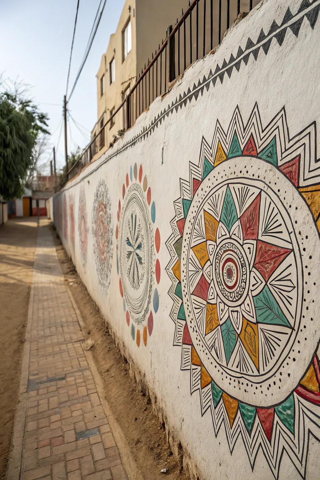 A color marker gives a special way to geometric wall art.