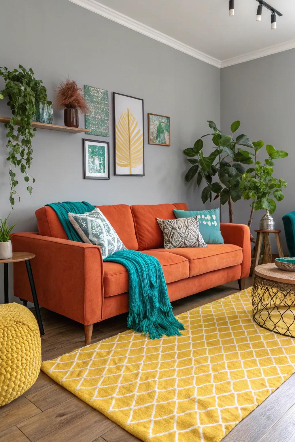 Bold colors add a touch of drama and personality.