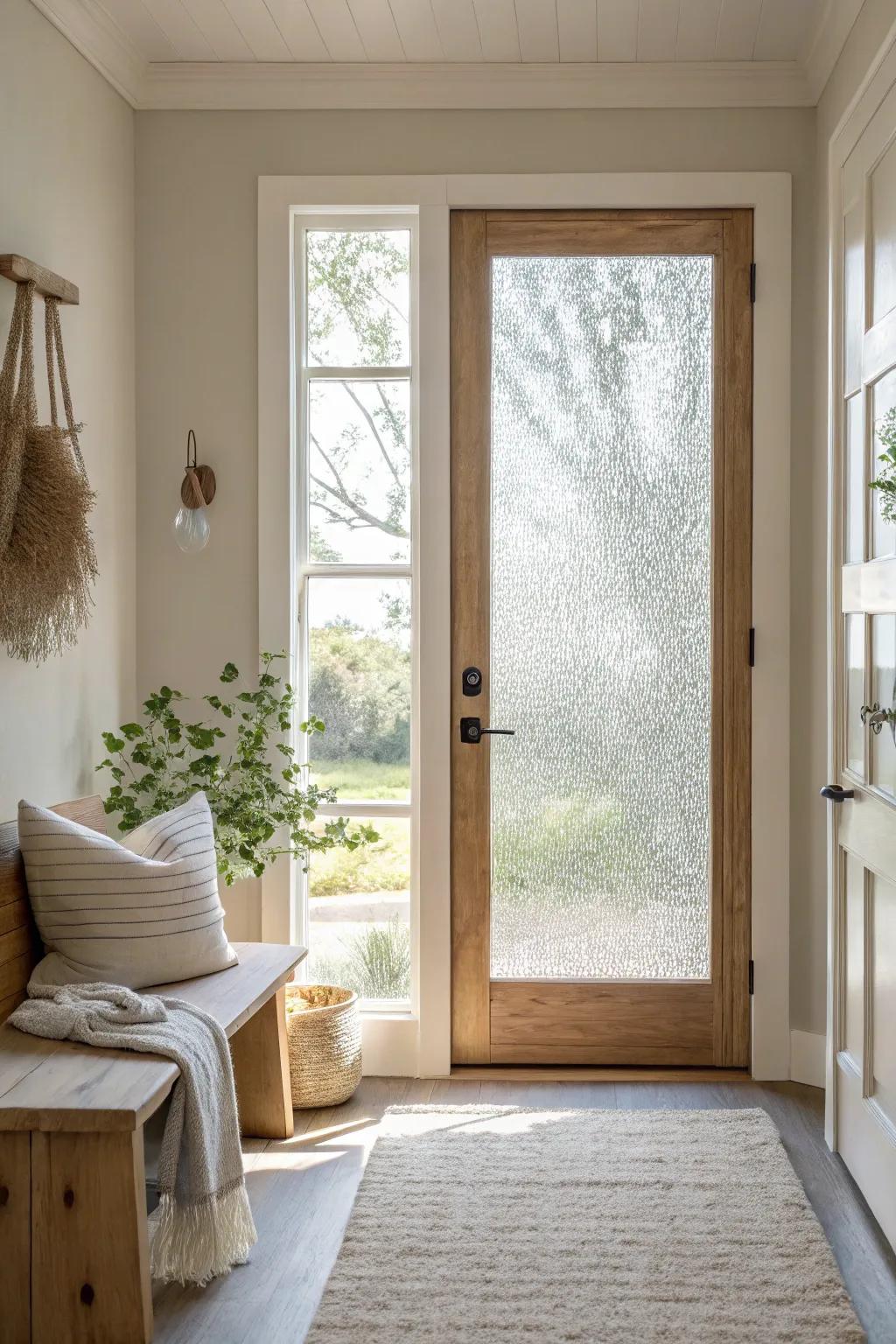 Privacy meets style with beautifully structured glass doors that stand out.