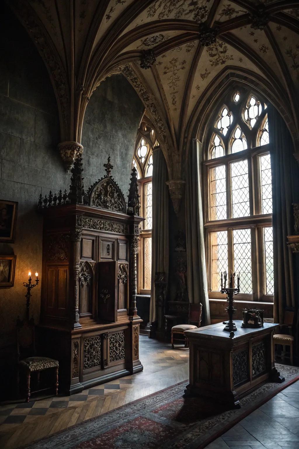 Arches that echo the grandeur of gothic architecture.
