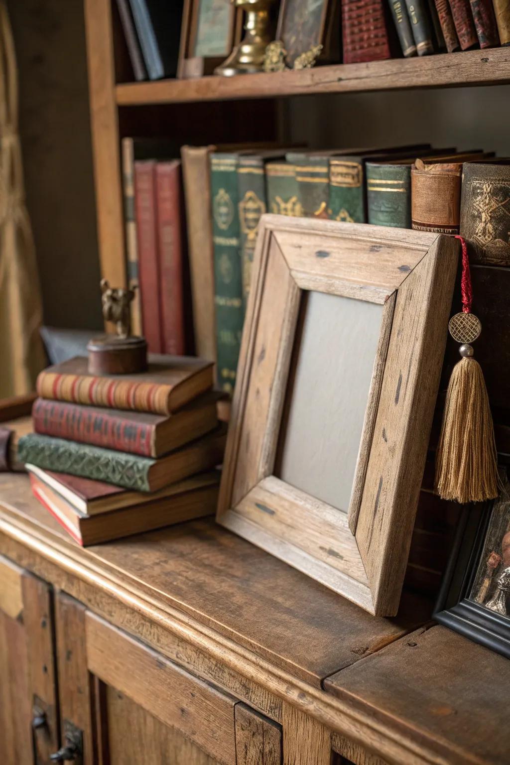 Repurposed materials add warmth and character to your decor.
