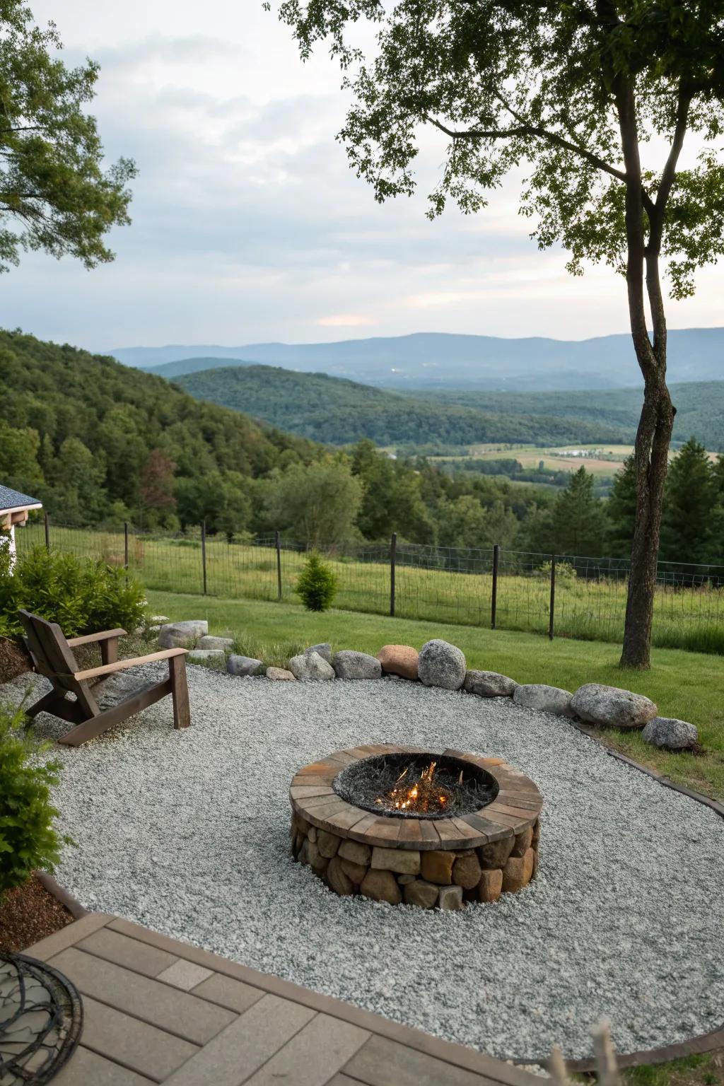A fire feature with a view is the perfect setting for relaxation.