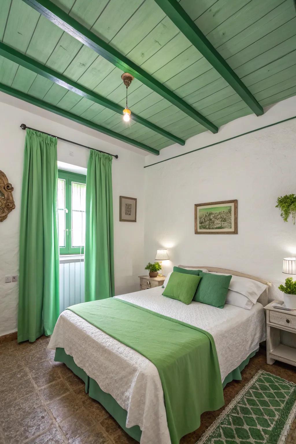 A green roof adds a surprising and stylish twist to the room.
