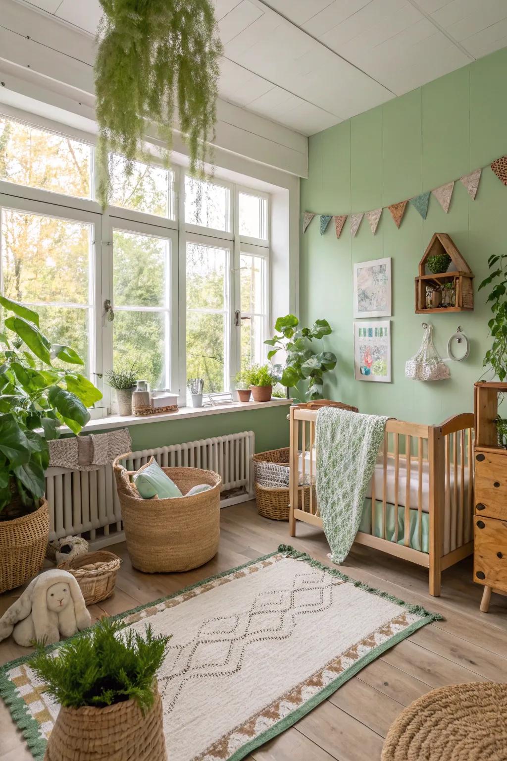 Eco-conscious choices create a healthy and sustainable nursery.