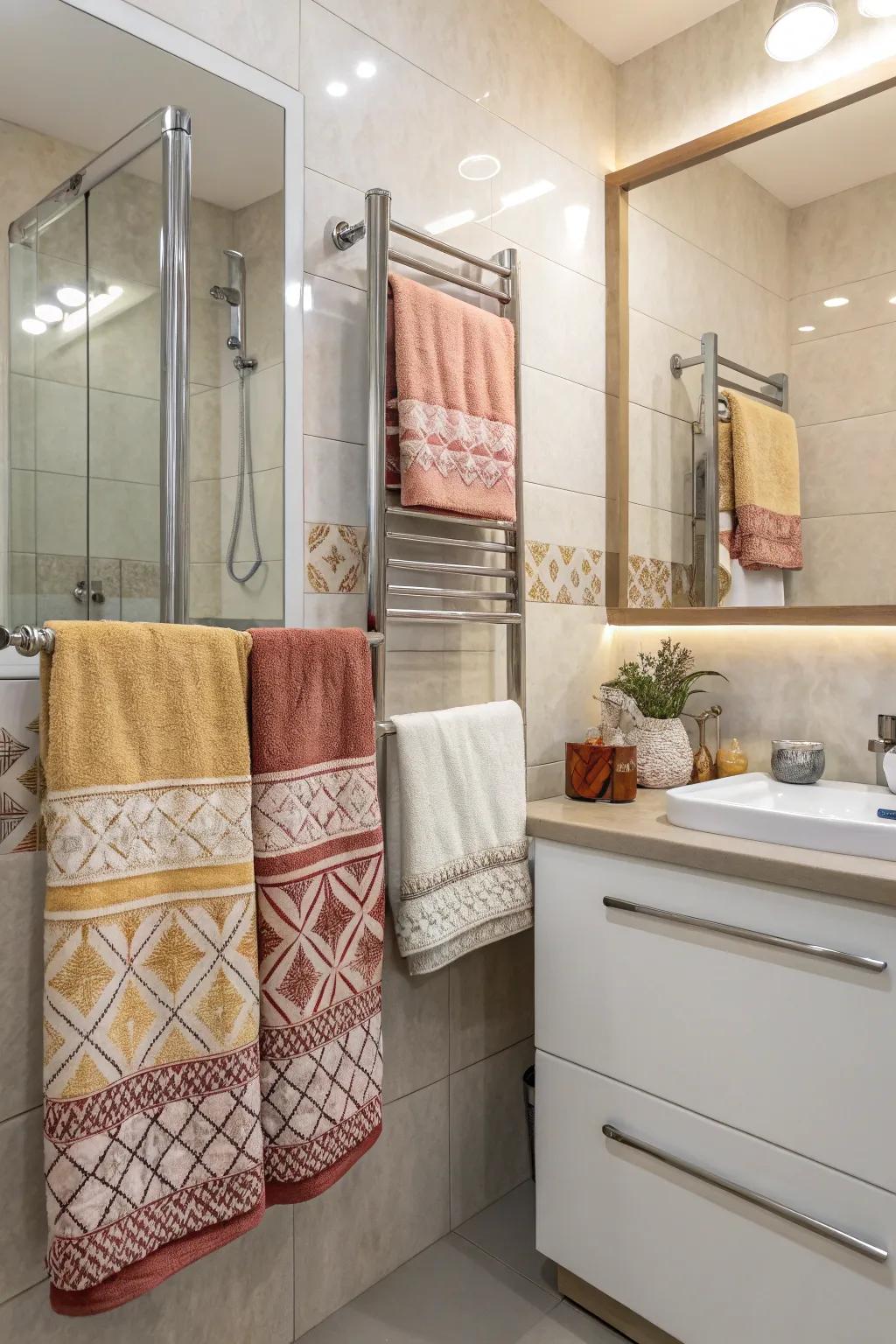Seasonal themes maintain a fresh décor in your bathroom.