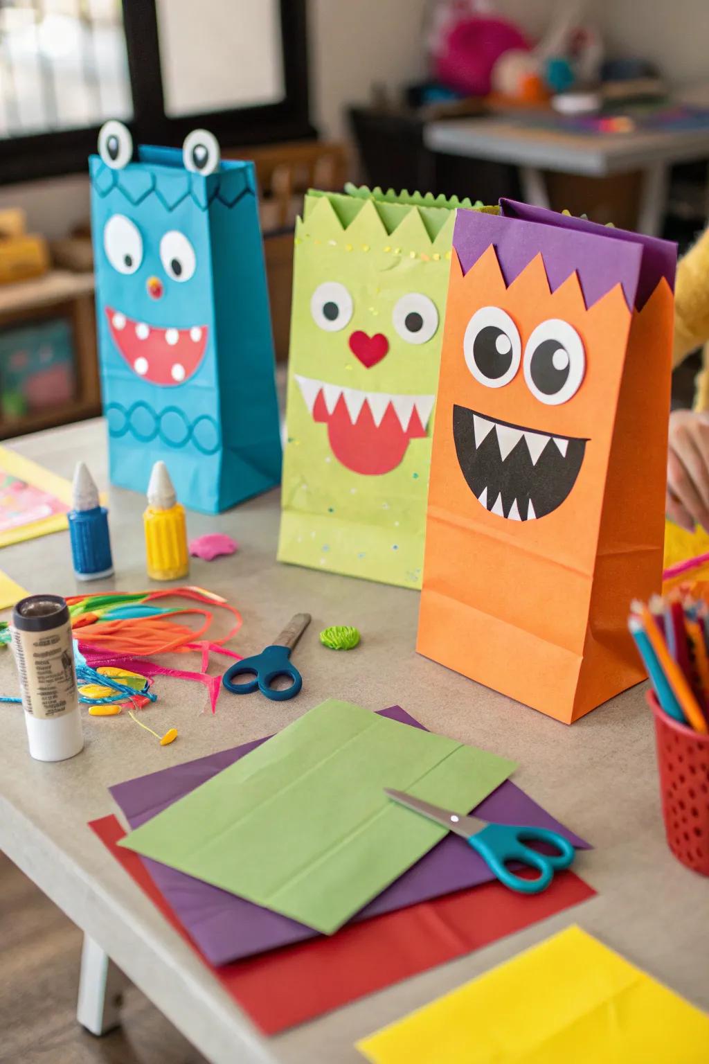 Paper sack creature puppets spark creativity and fun