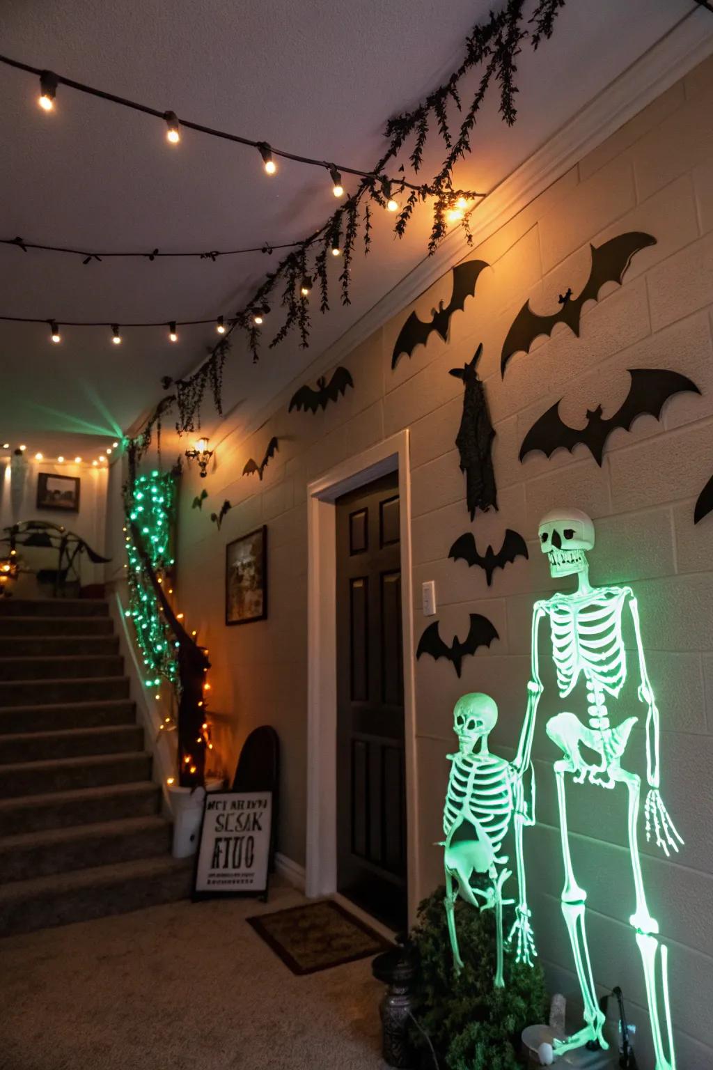 Surprise your guests using glow-in-the-dark ornamentation.