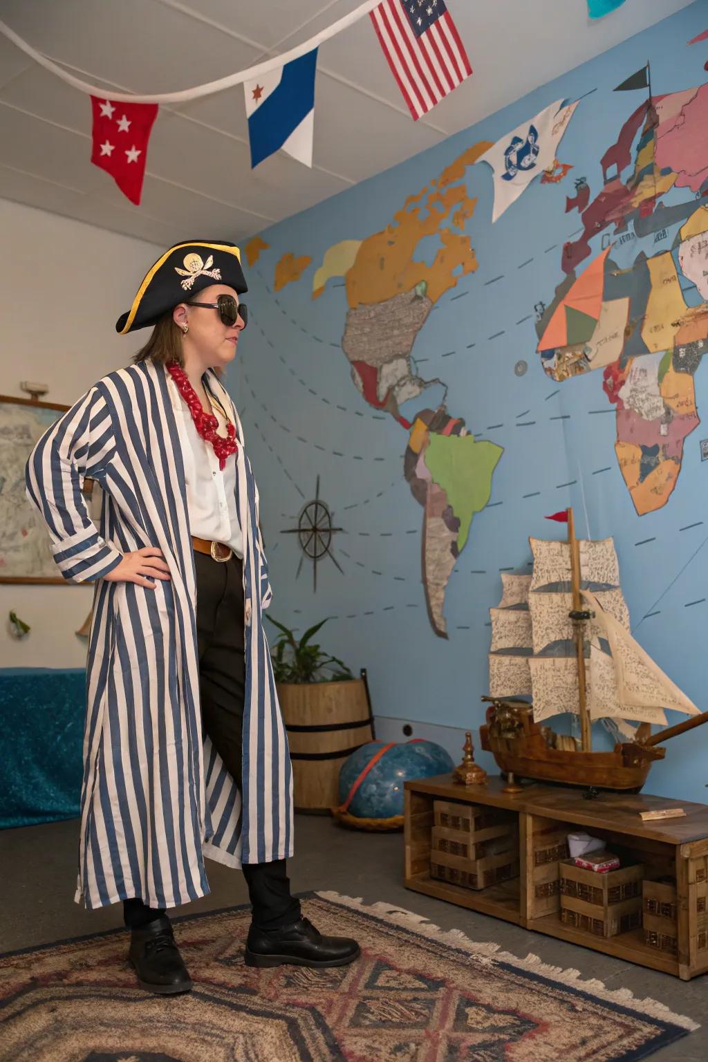 Set sail in style with a captivating privateer robe.
