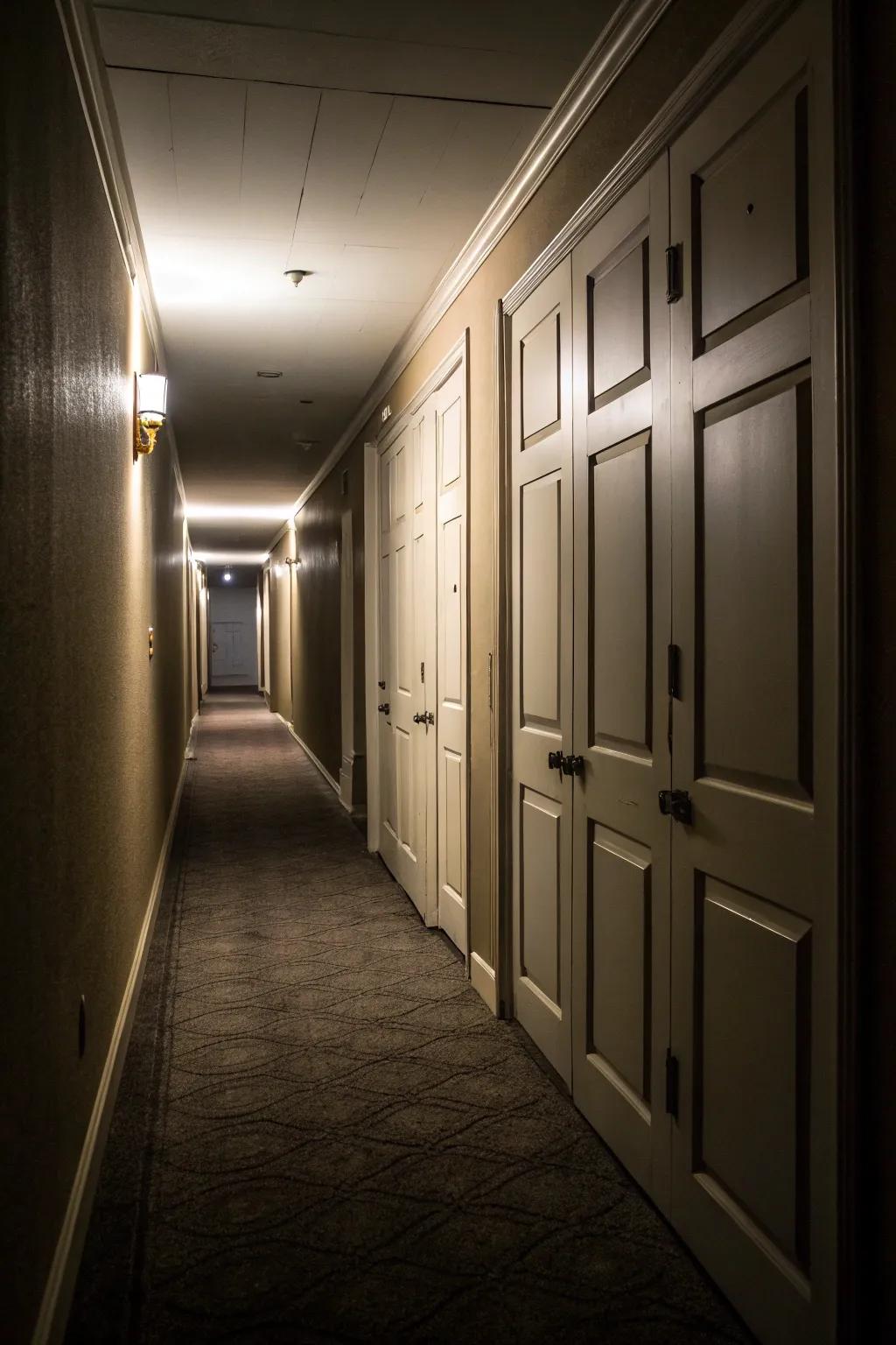 Evoke curiosity using hidden closet doors.