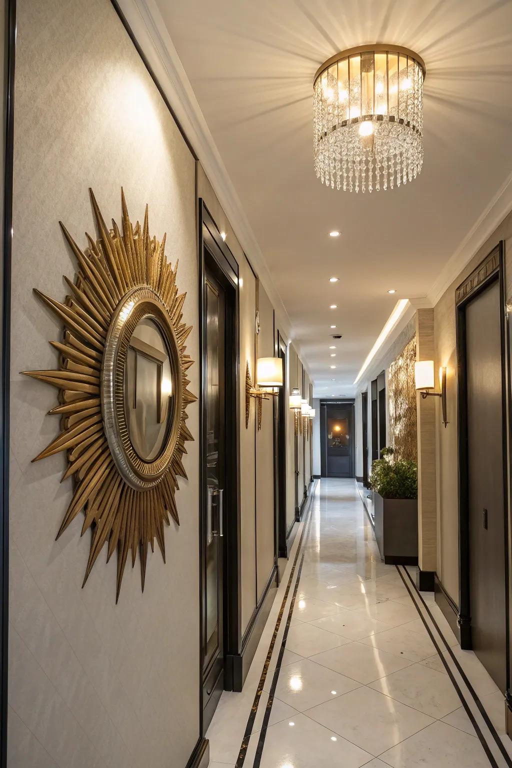 Sunburst mirrors make an energetic and stylish statement.