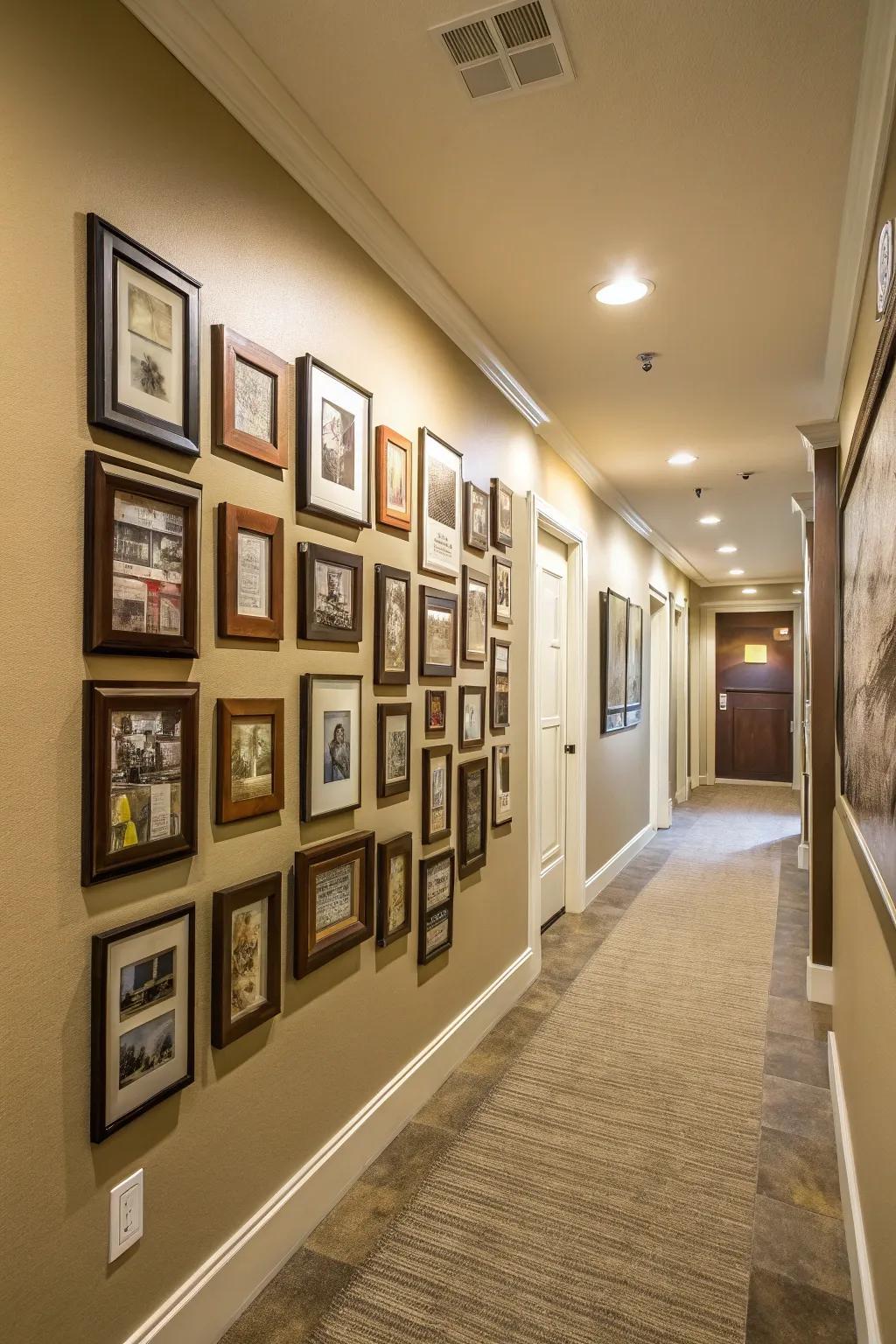 Asymmetry enhances an active feel to your photo display.