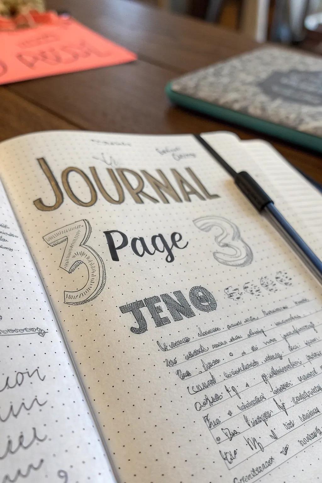 3D lettering adds depth to your headers.