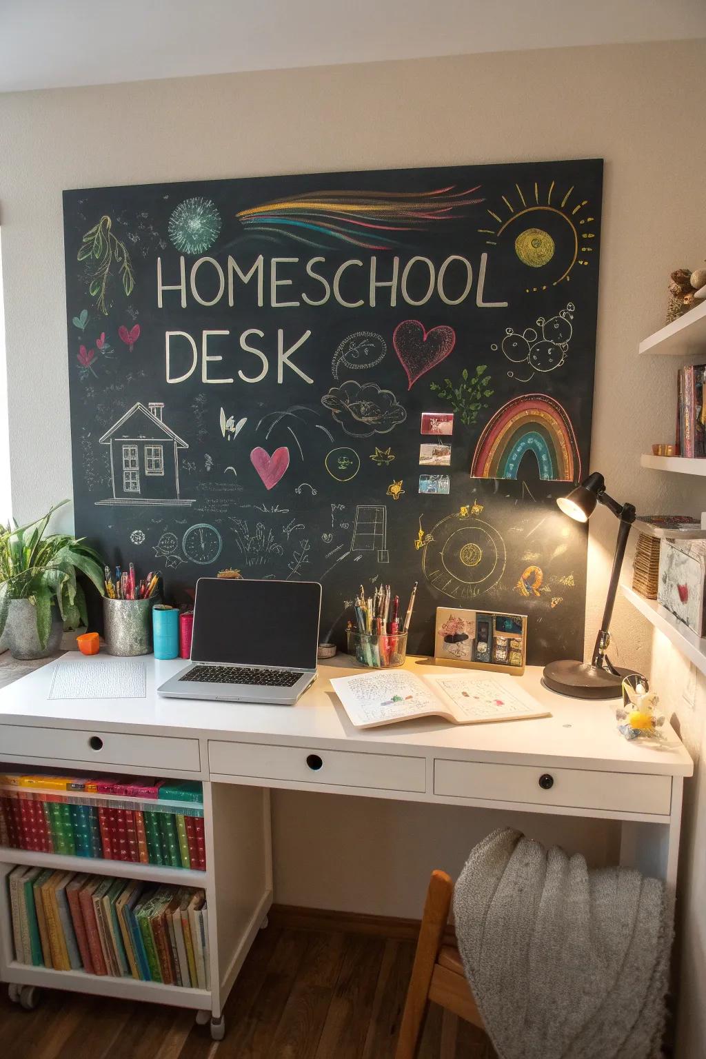 A chalkboard surface sparking creativity and education.