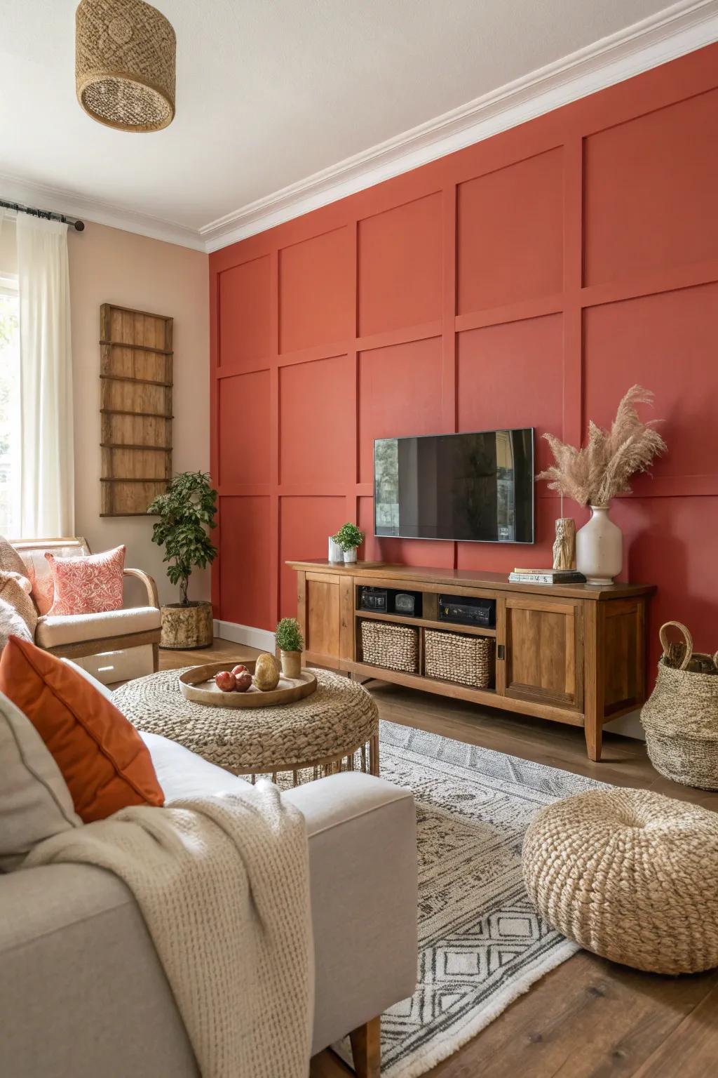 Intense hues can convert a smooth wall into a breathtaking visual centerpiece.