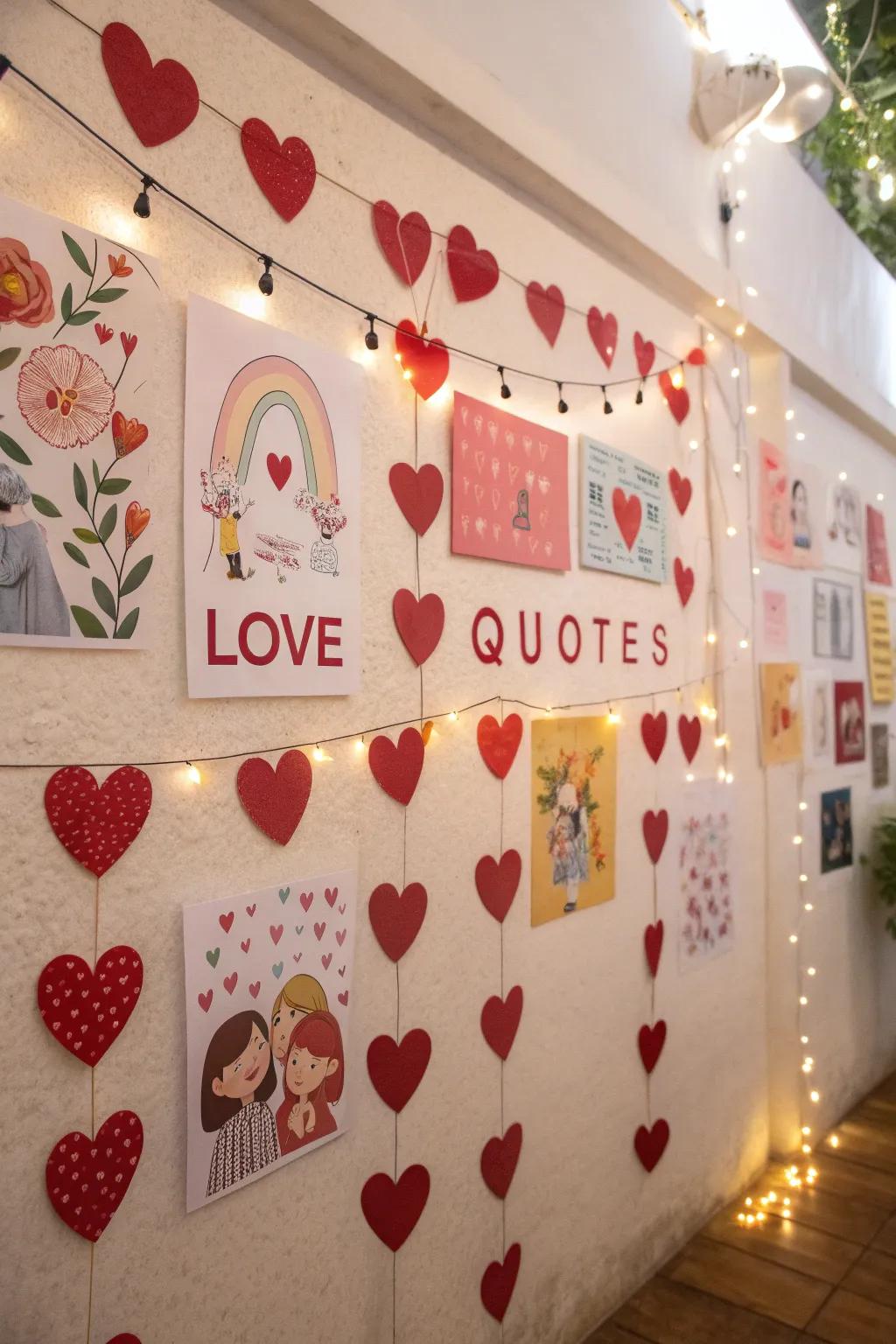 Love-centered wall art provides a personal aspect.