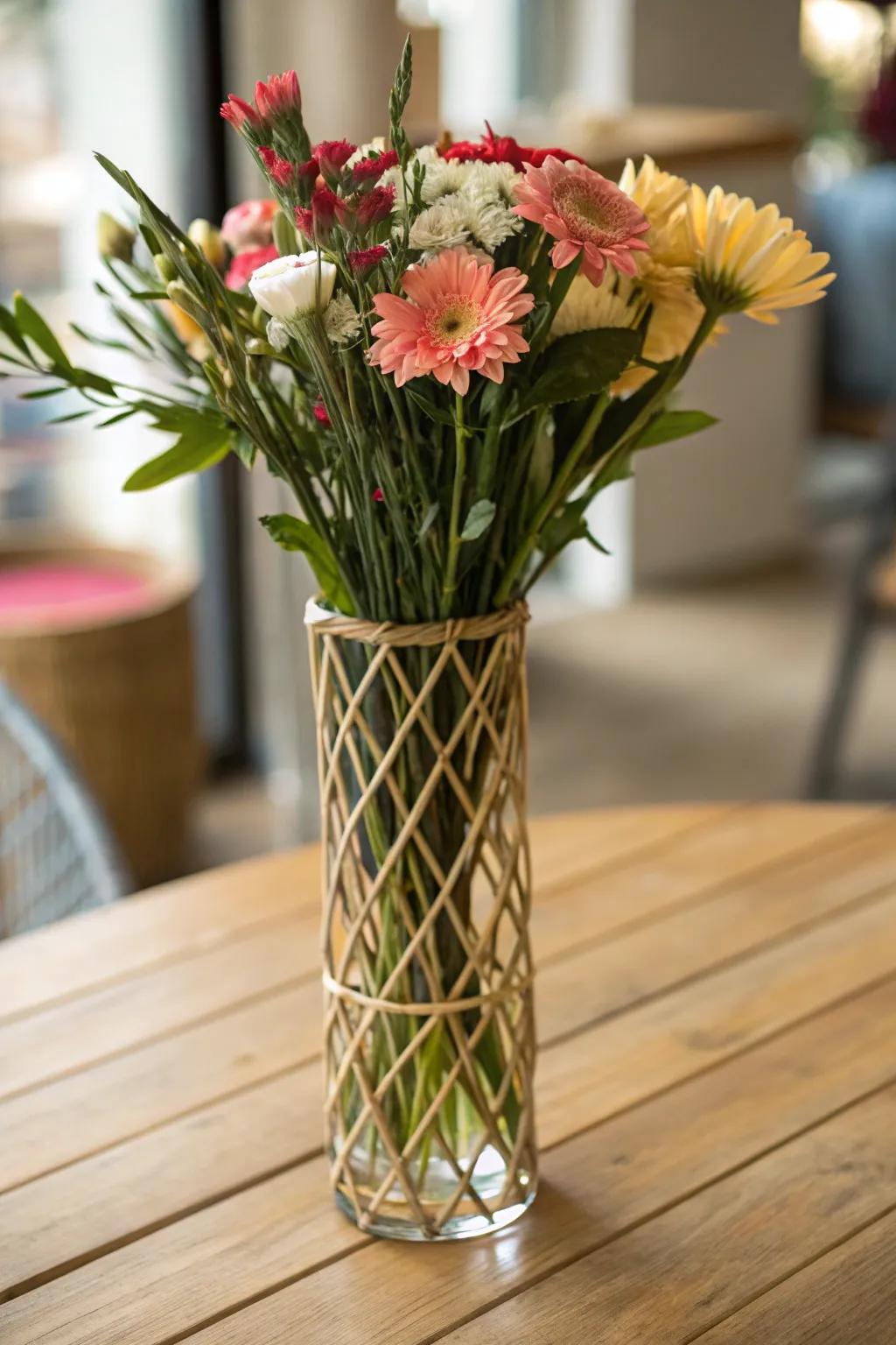 A harmonious bouquet employing the latticework technique.