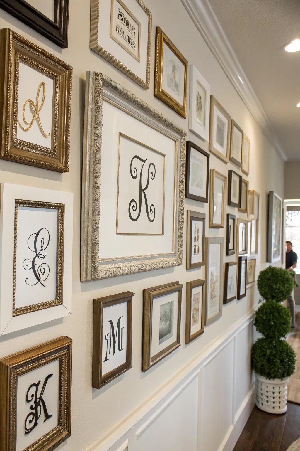 Framed letters provide an elegant, timeless touch.