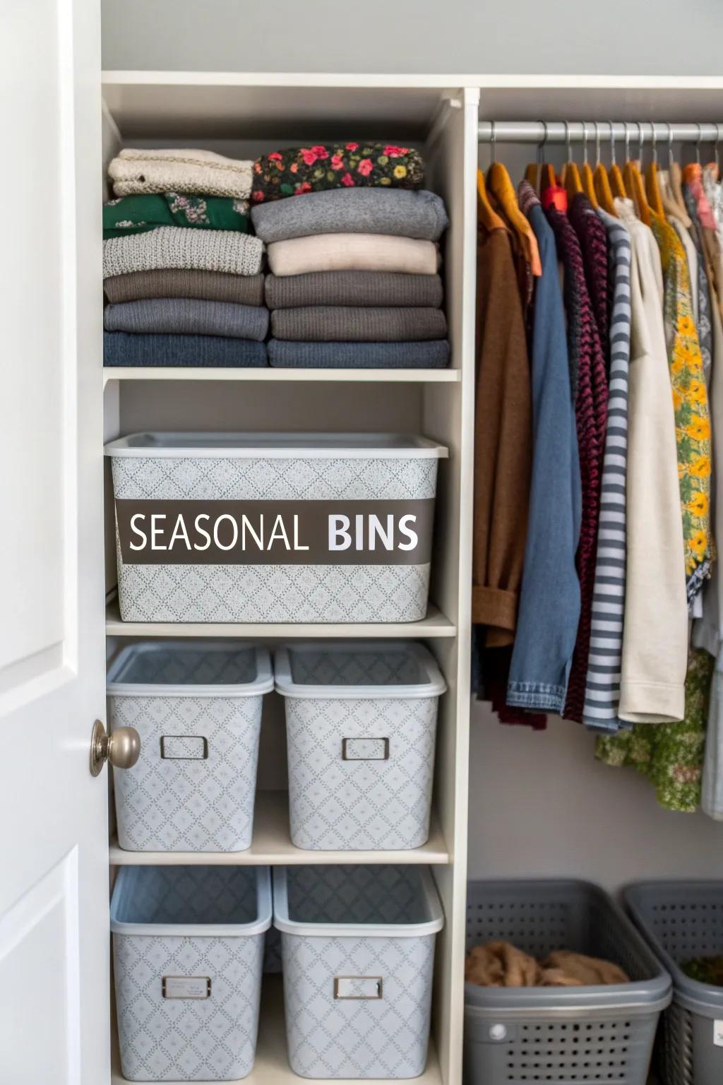 Streamline your seasonal wardrobe changes with a dedicated rotation station.
