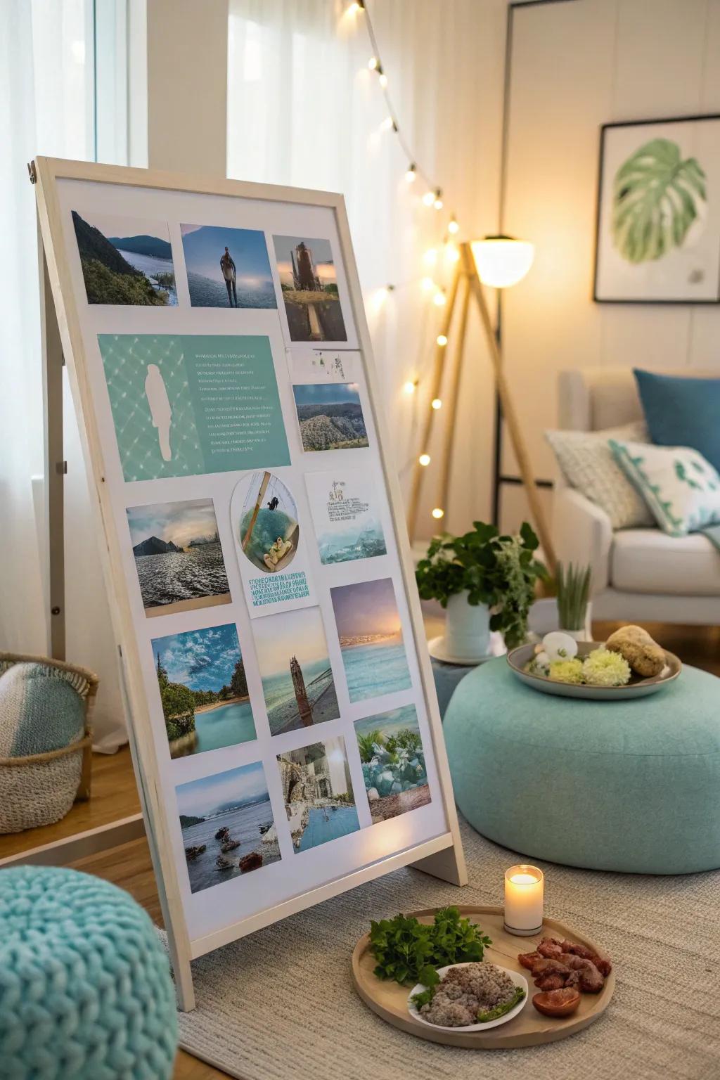Foster serenity with a board focused on wellness and tranquility.