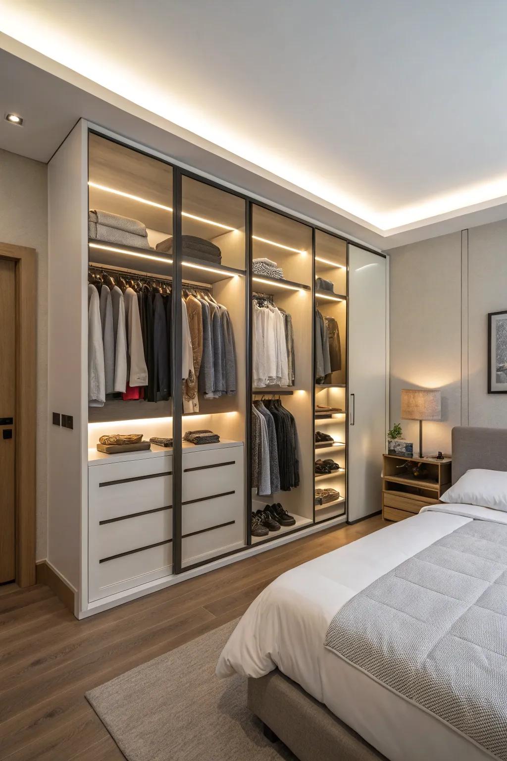 Edge-to-edge closets: seamless and spacious.