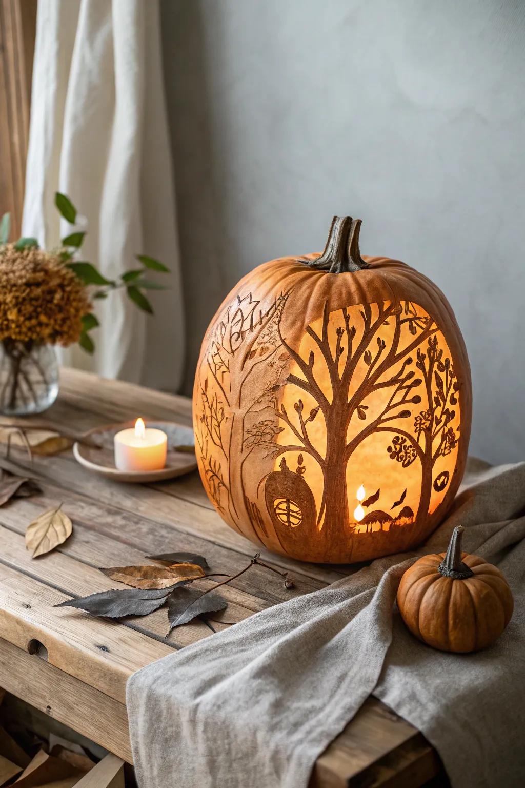 Embrace the essence of autumn with nature-themed jack-o'-lantern artistry. 🎃🍂 #MinimalistBoho #AutumnVibes