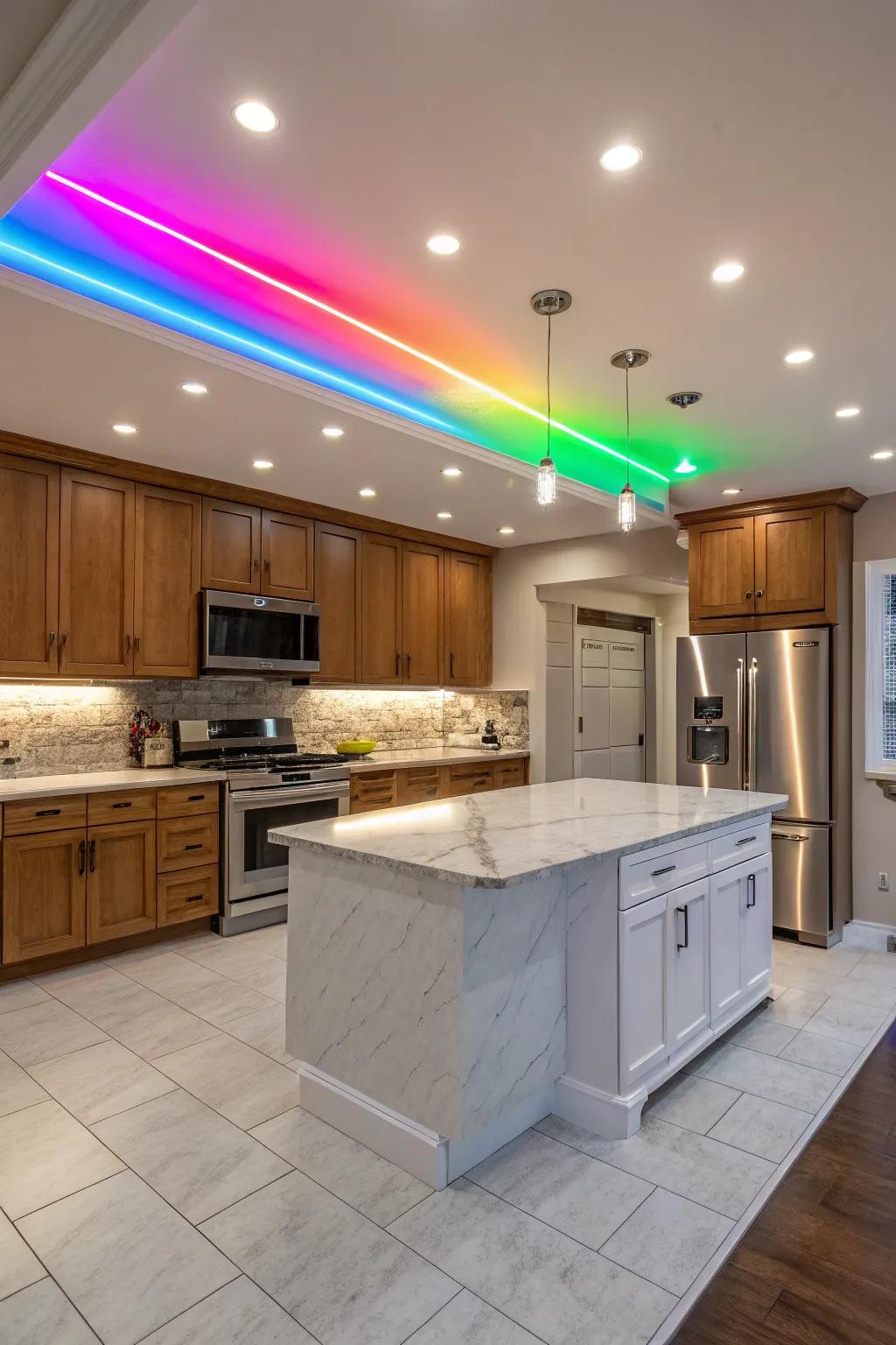 Color-changing LEDs add a lively and dynamic vibe.