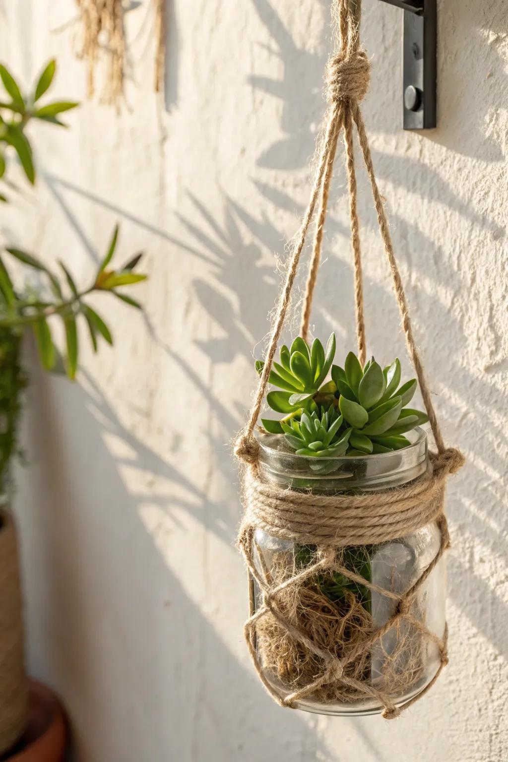 Transform Dad's desk with this charming DIY plant display &ndash; a touch of nature crafted with love.