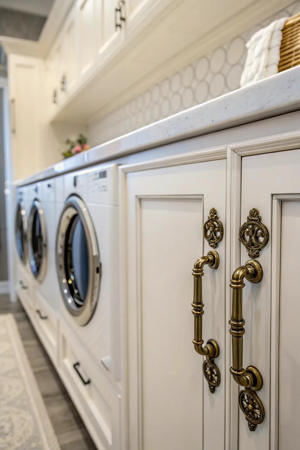 Decorative hardware elevates the sophistication of your storage.