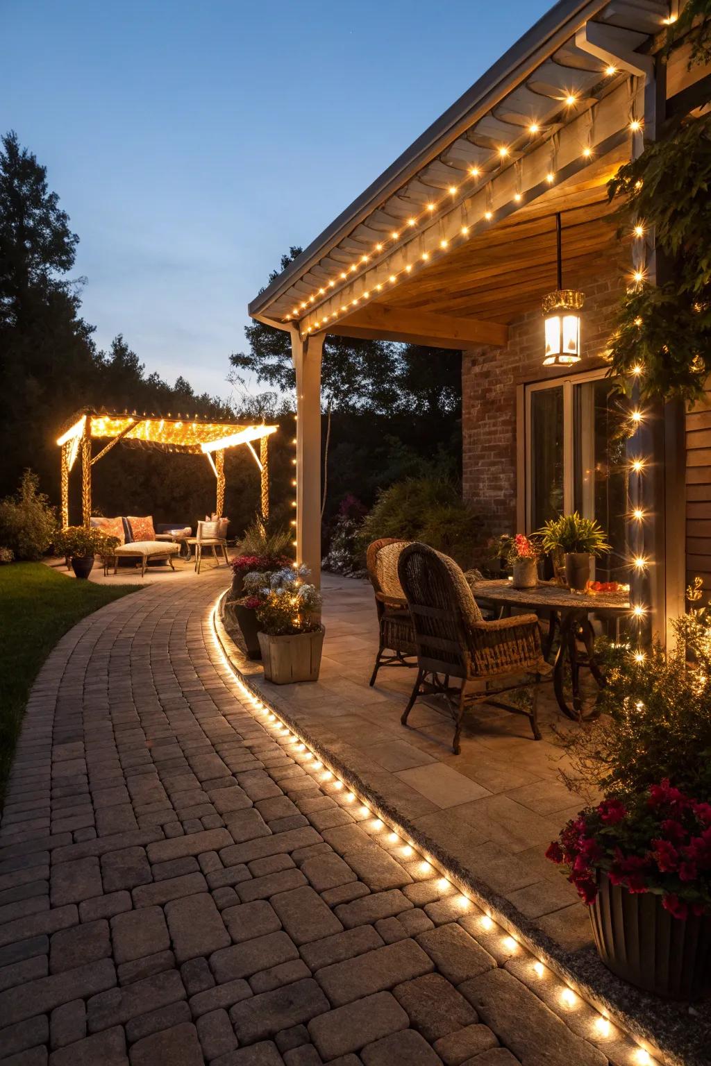 Outdoor parties enhanced using LED strip lighting.