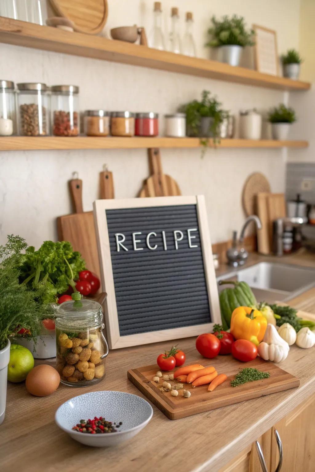 Gain inspiration to cook through a weekly culinary guide on your display board.