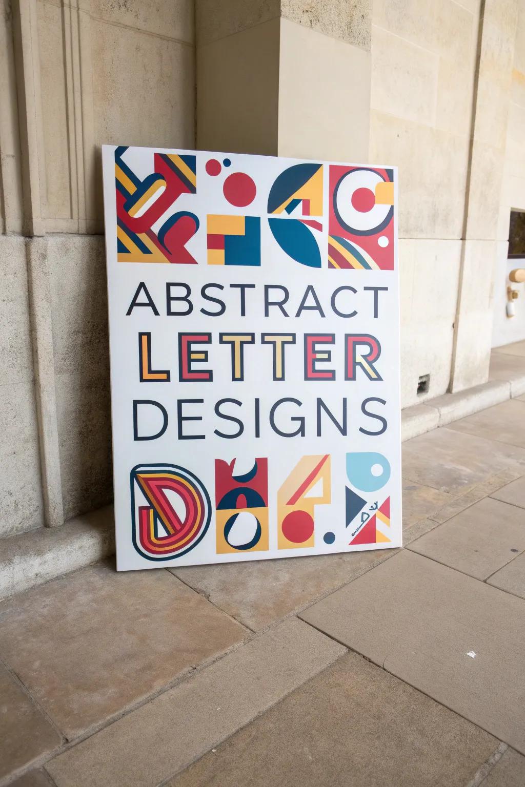 Abstract letters push the boundaries of traditional typography.