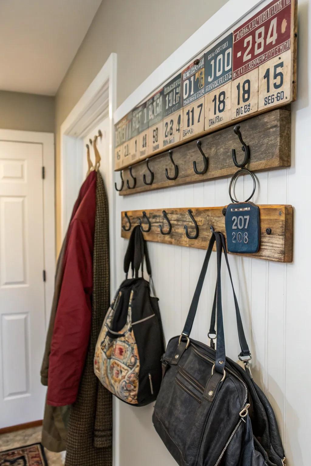 Functional and stylish, a metal sheet coat rack is a great entryway addition.